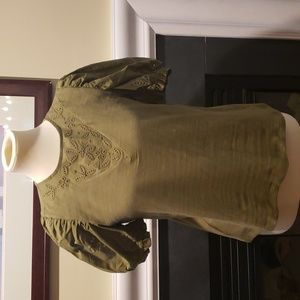 Ann Taylor Loft XXS Mixed Media Cotton T-Shirt NWT